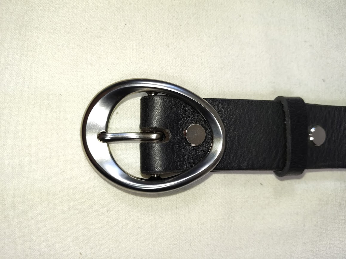 Ceinture cuir noir boucle ovale