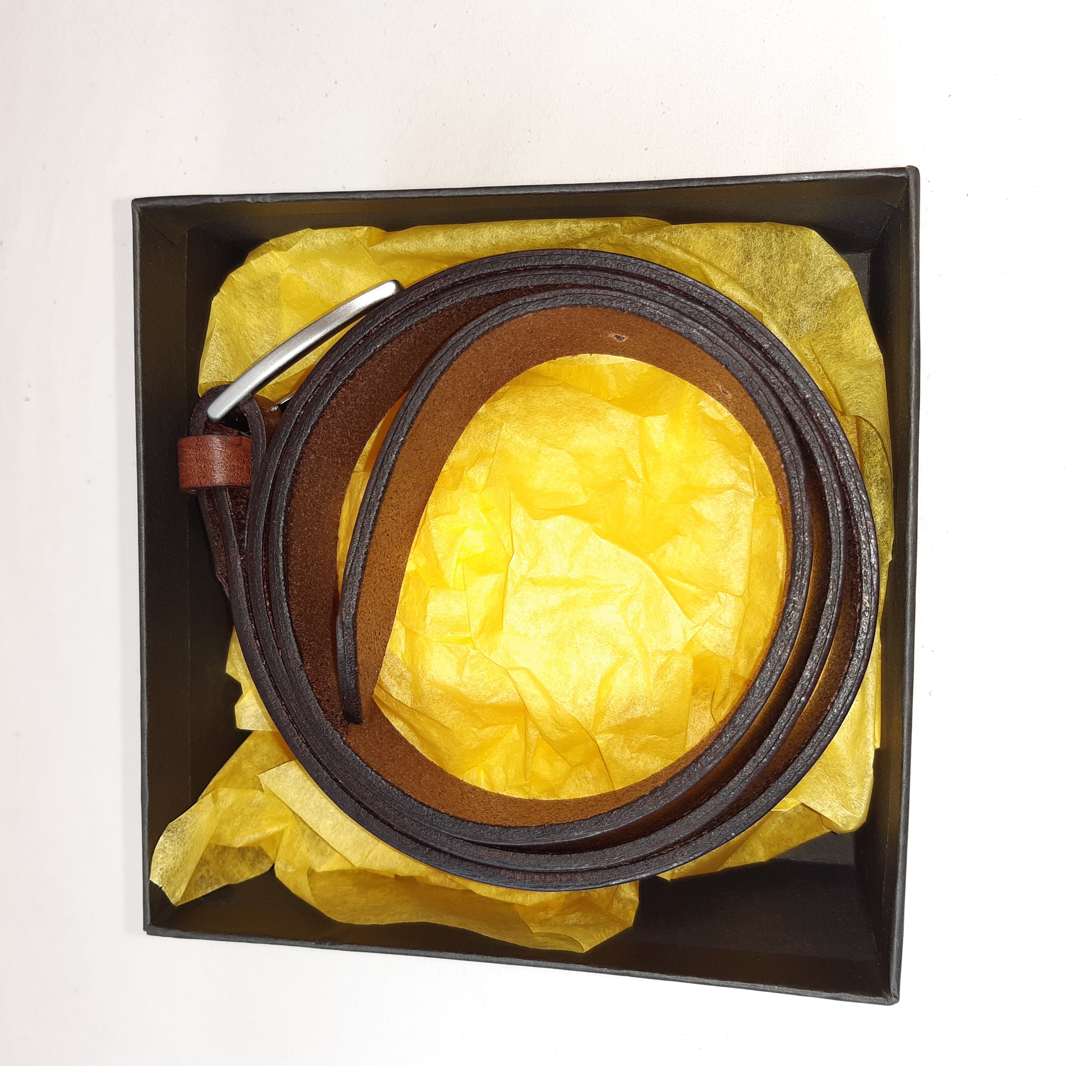 Ceinture homme cuir coloris havane