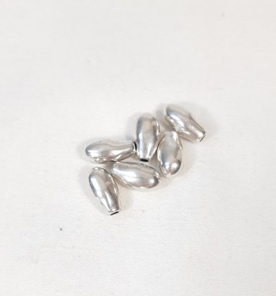 Lot embouts de cordon forme larme coloris argent