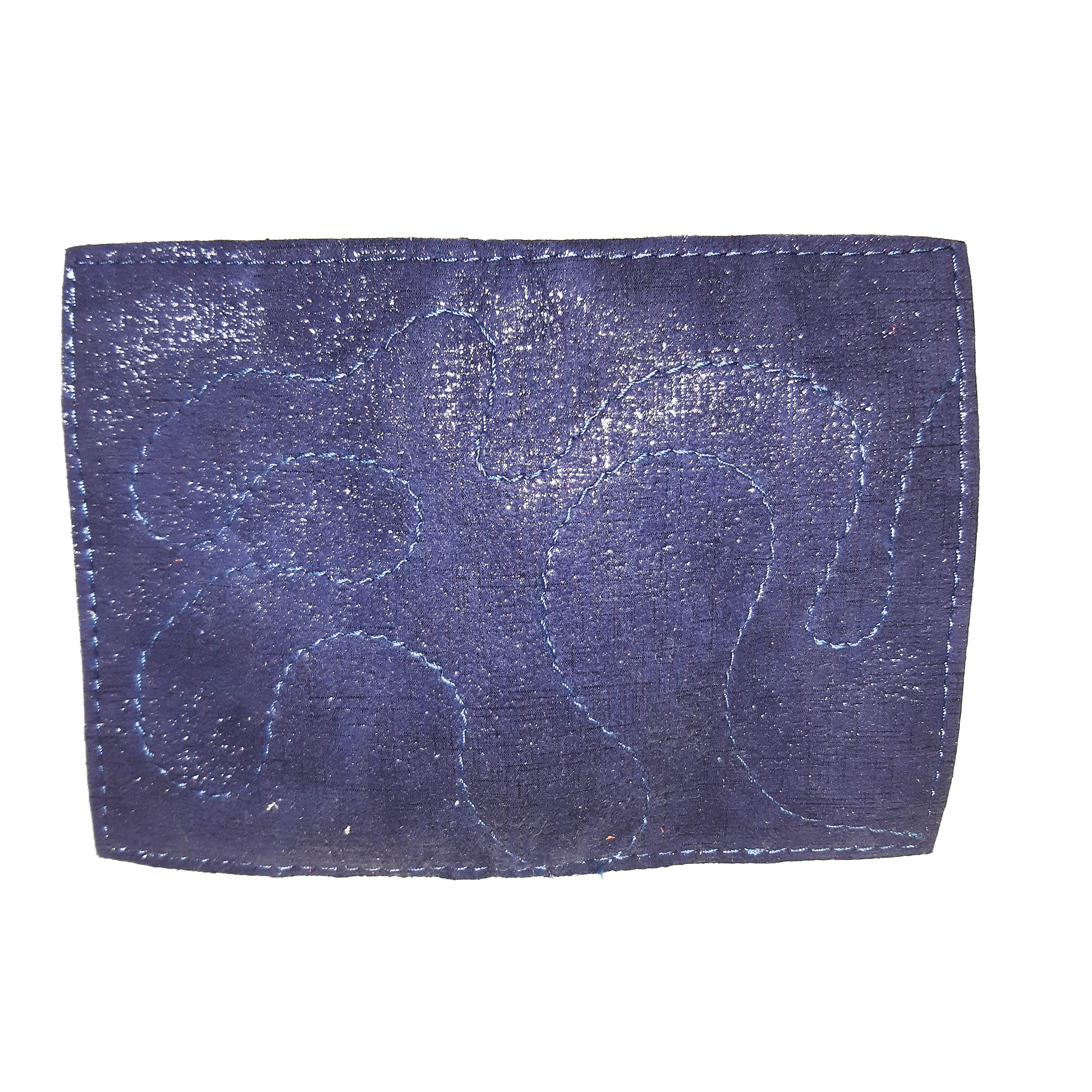 Porte-cartes en cuir bleu marine l&eacute;g&egrave;rement brillant